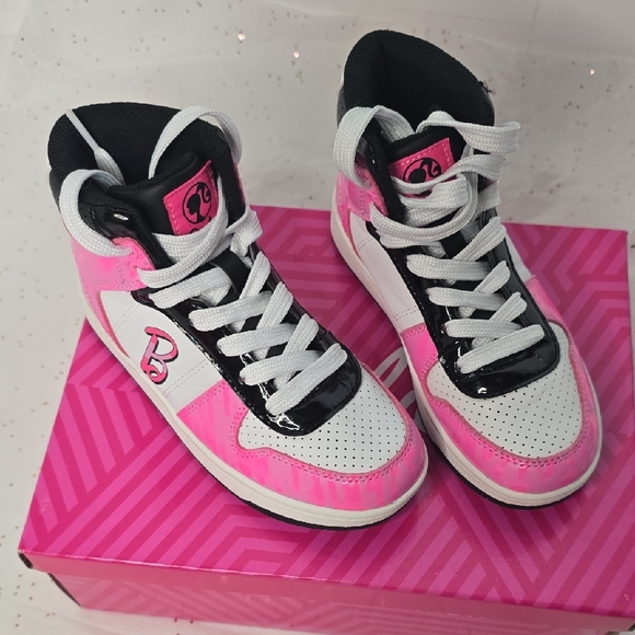 Barbie Pink and White Court Shoes Size 12 Kids - Picture 1 of 7